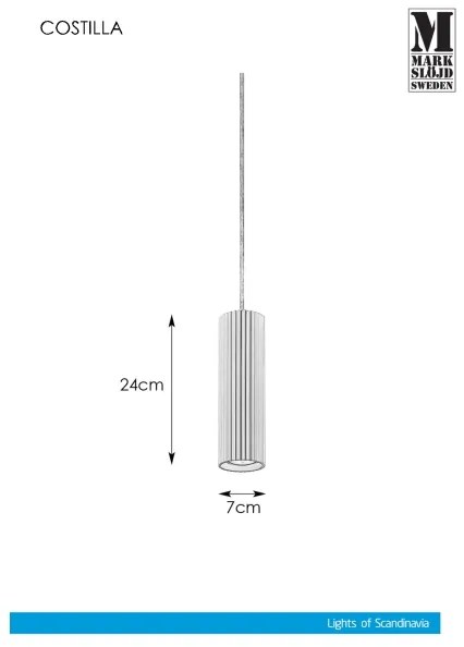 Markslöjd 108465 - Lampadario a sospensione con filo COSTILLA 1xGU10/7W/230V bianco