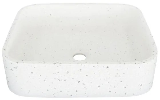 Lavabo da appoggio rettangolare in cemento L 45 x H 12 x P 38 cm bianco