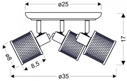 Faretto CANABERA 3xE14/40W/230V