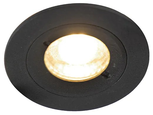 Faretto da incasso Smart moderno nero rotondo con WiFi GU10 IP54 - Xena