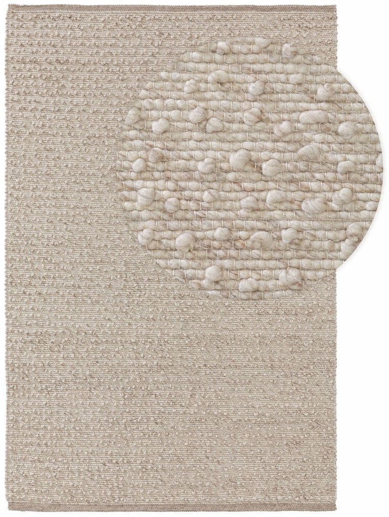 benuta Pure Tappeto di lana Lana Beige 120x170 cm - Tappeto fibra naturale