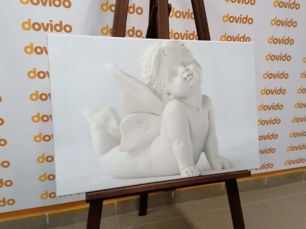 Stampa su tela – Statua d'angelo adorabile