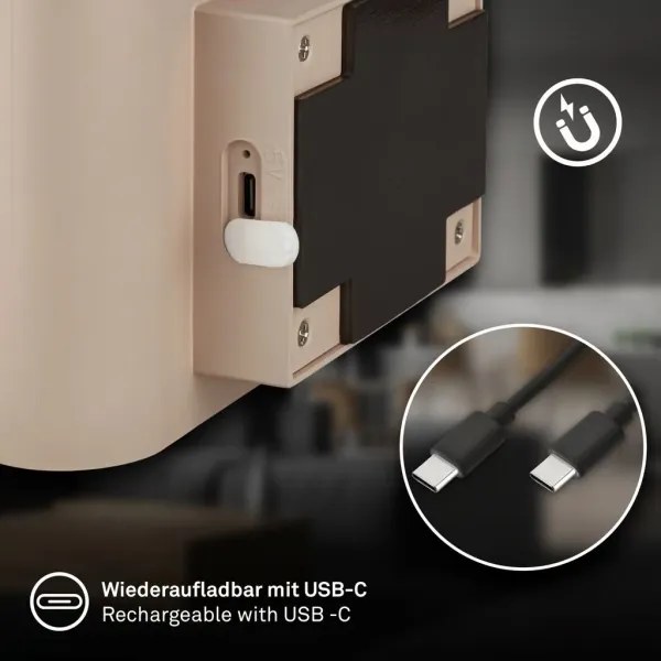 Briloner 3878011 - Applique LED ricaricabile con sensore CHAT LED/3W/5V 2000 mAh beige