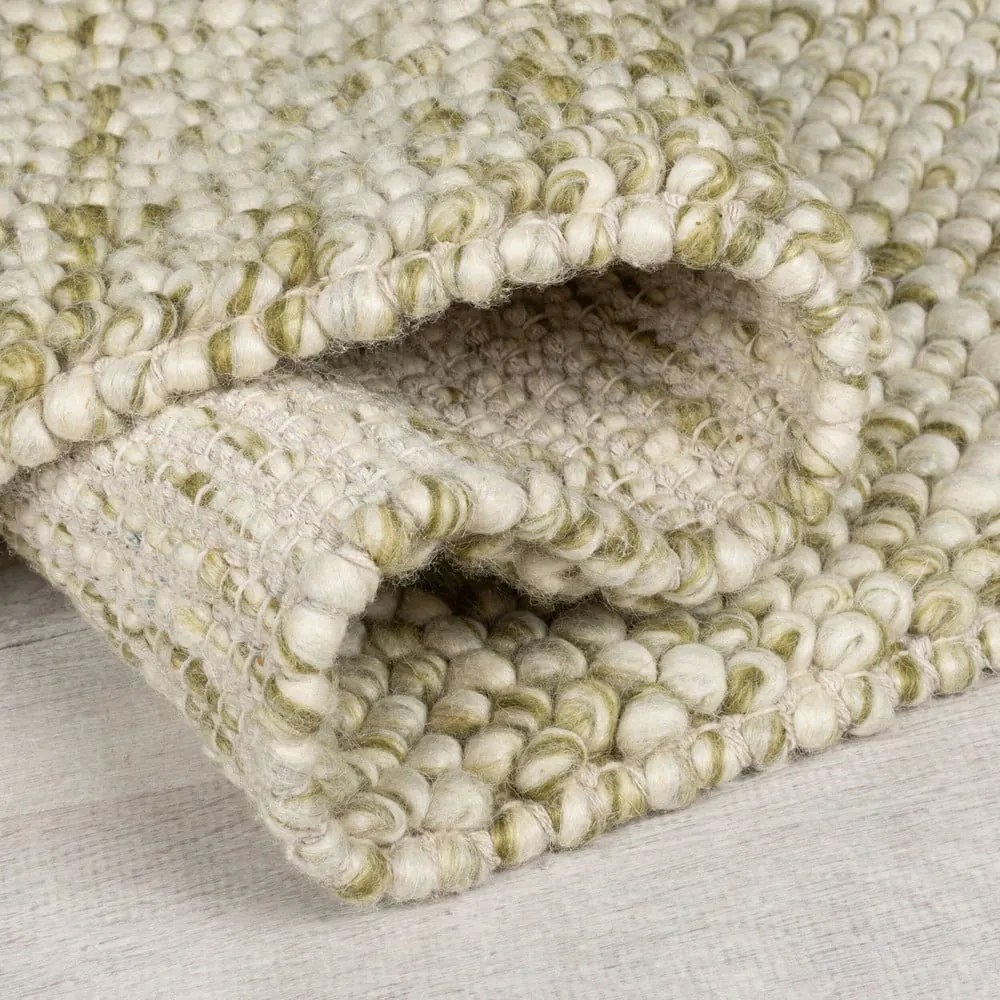 Passatoia in misto lana intrecciata a mano color kaki 60x230 cm Minerals - Flair Rugs