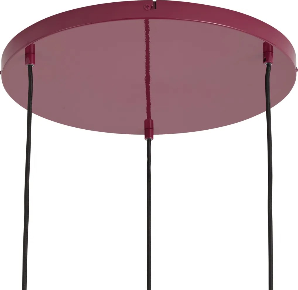 Lampada a sospensione retrò color prugna con paralume in metallo 3 luci - Ophelia