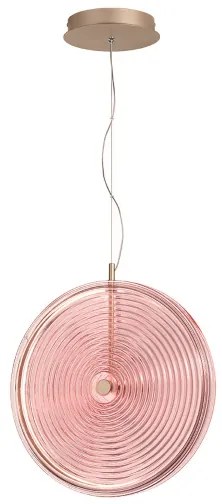 Lampada a sospensione LED JOKEY in metallo e vetro decorato ROSA 45 cm