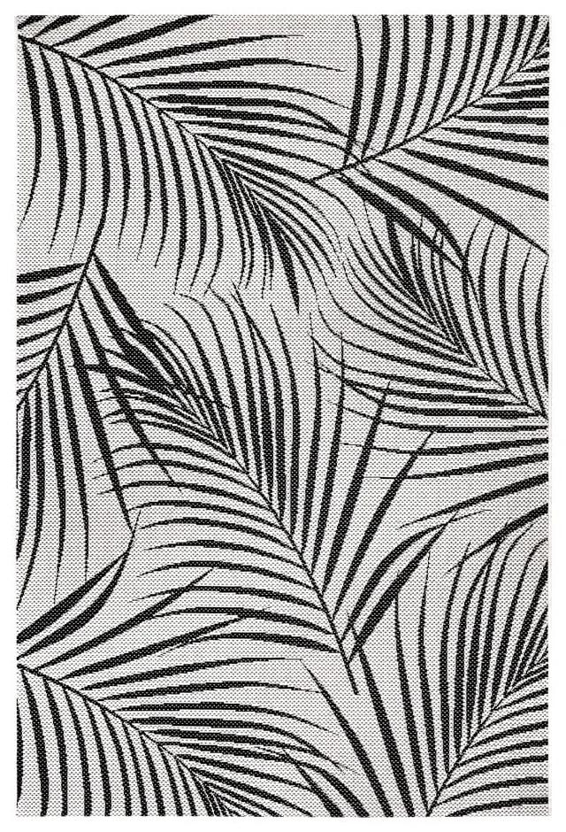 Tappeto per esterni nero e grigio Flora, 80 x 150 cm - Ragami