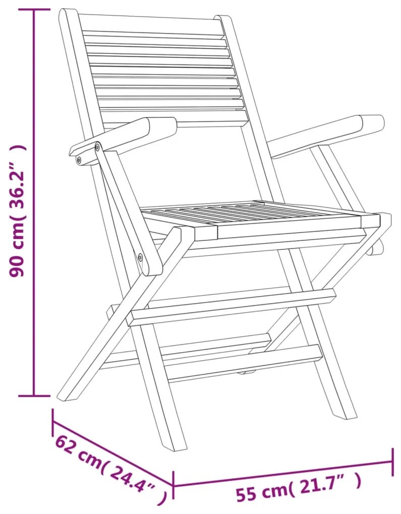 Set da Pranzo per Giardino 5 pz in Legno Massello di Teak