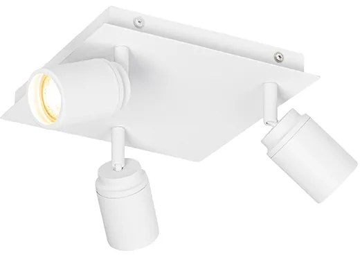 Faretto da bagno moderno bianco quadrato 3 luci IP44 - Ducha