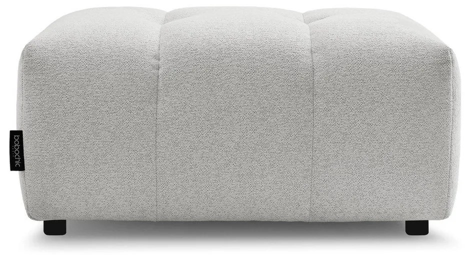 Poggiapiedi grigio chiaro con rivestimento in ciniglia Roxelane – Bobochic Paris