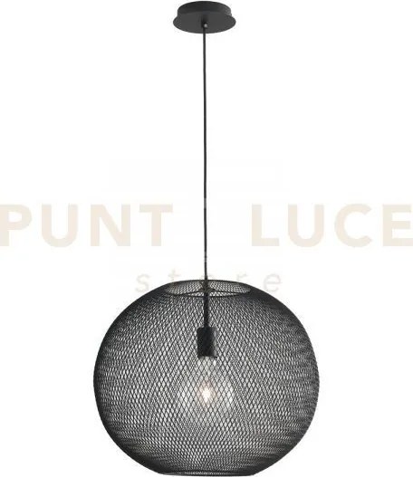 Lampadario a sospensione rete in metallo esedra nera 1 luce attacco...