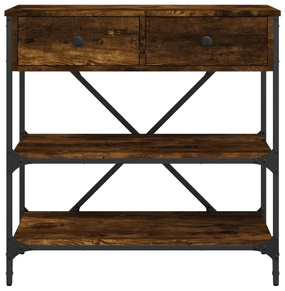 Tavolino consolle rovere fumo 75x34,5x75cm legno multistrato