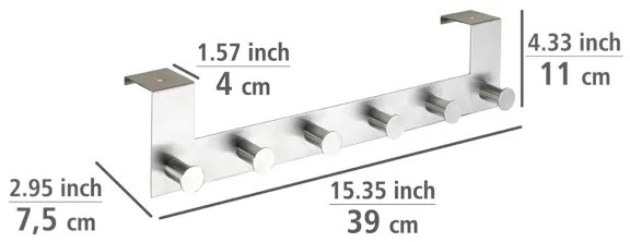 WENKO 22804100-Appendiabiti CELANO 39x11 cm inox/argento