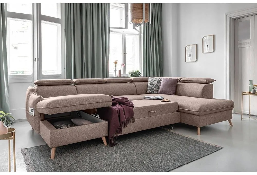 Divano letto angolare beige (angolo destro) Sweet Harmony - Miuform