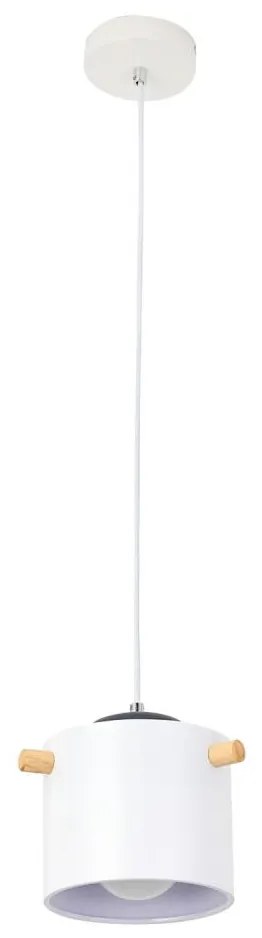 Lampadario a sospensione con filo BODO 1xE27/60W/230V bianco