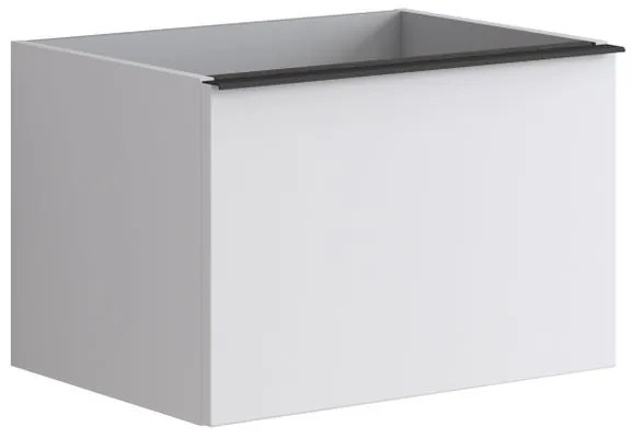 Mobile da bagno sotto lavabo Pixel plain bianco laccato opaco L 60 x H 40 x P 45.5 cm 1 cassetto, lavabo non incluso