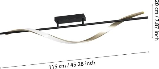 Eglo 902134-LED Plafoniera CONAPRATO LED/20W/230V 2700/4000/6500K nero/oro