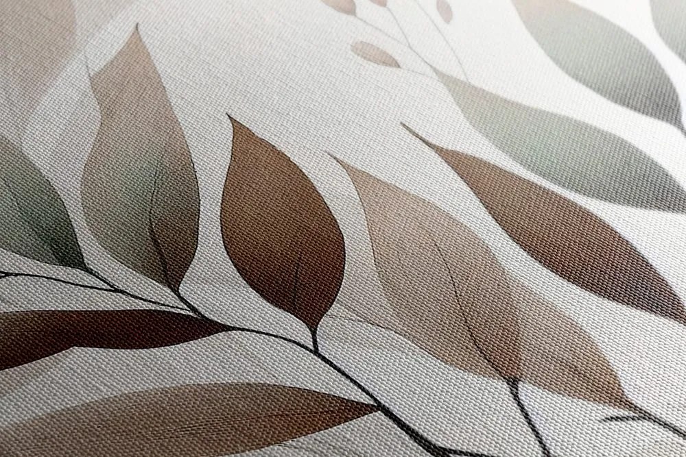 Stampa su tela – Foglie minimaliste in design boho