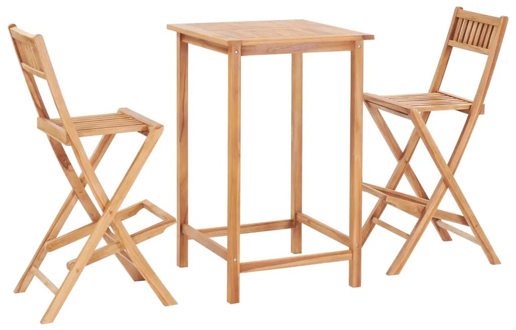 Set Da Bar 3 Pz İn Legno Massello Di Teak /