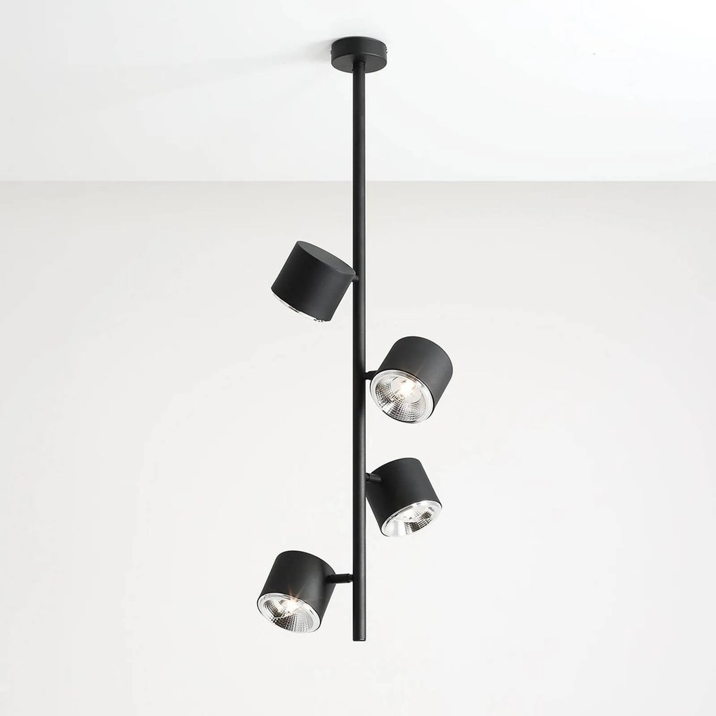 ALDEX Faretto da soffitto 1047PL_L2, a 4 luci, nero