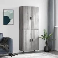 Credenza Grigio Sonoma 69,5x34x180 cm in Legno Multistrato 3195697