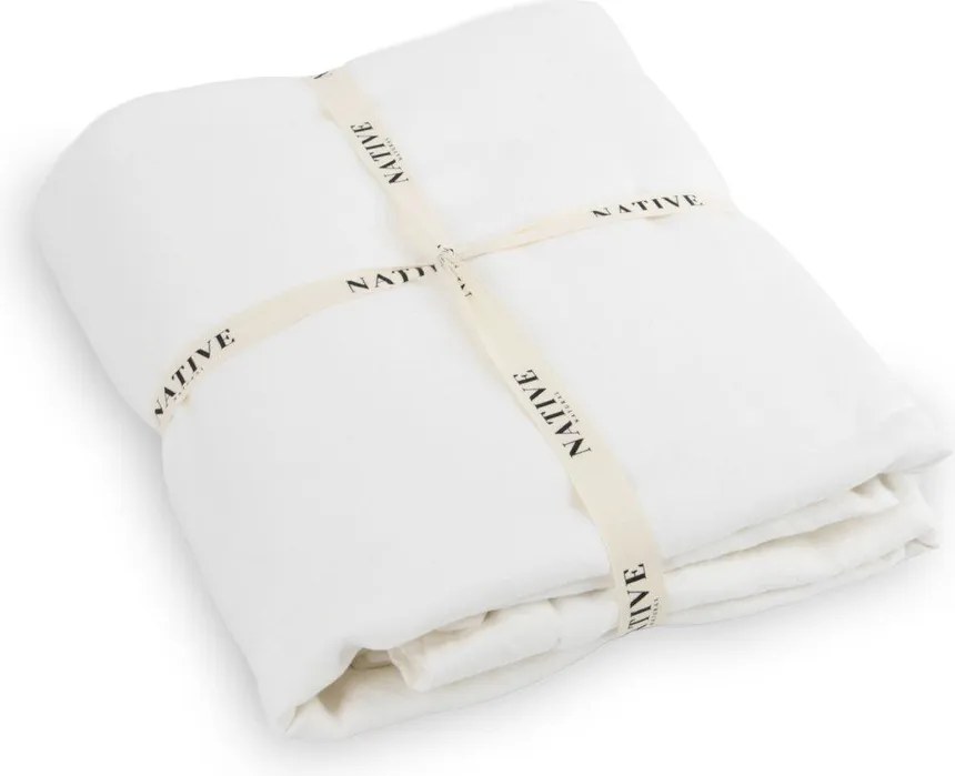 Set copripiumino e federa bianco in lino per letto matrimoniale 200x200 cm Blanco – Native Natural