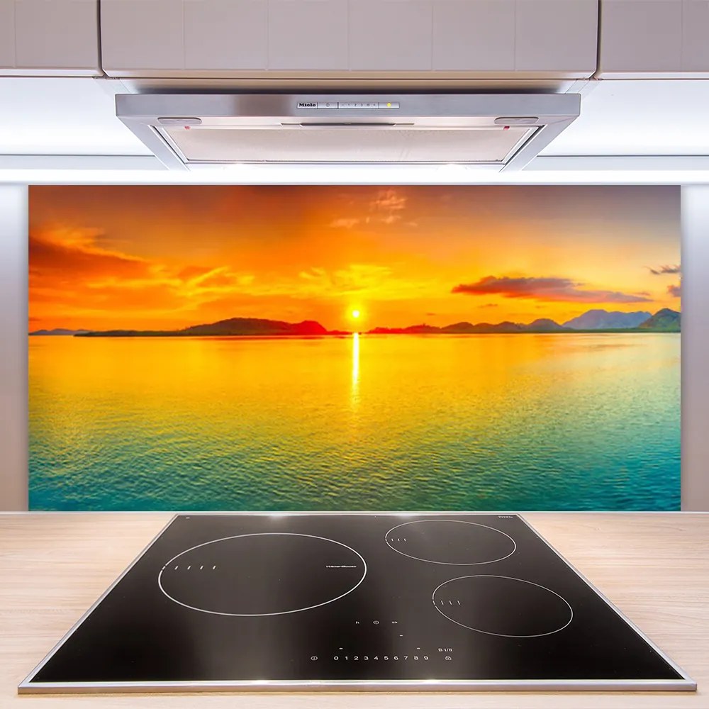 Rivestimento parete cucina Mare, sole, paesaggio 125x50 cm