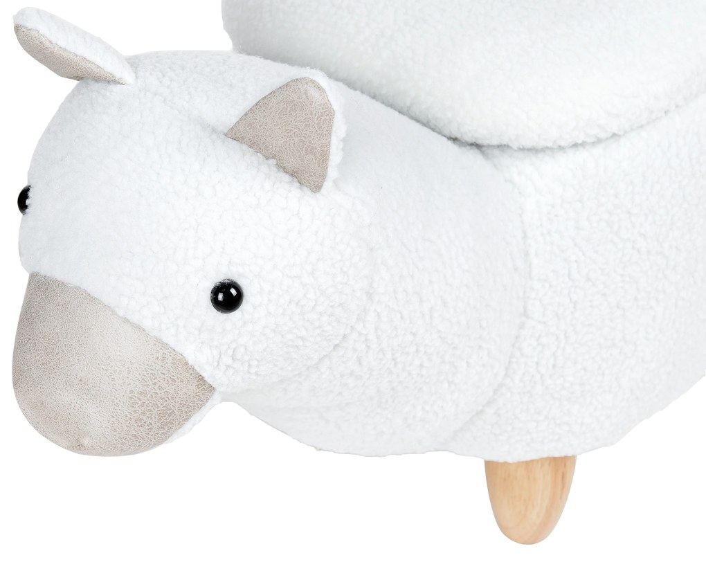 Pouf di tessuto bianco ALPACA Beliani
