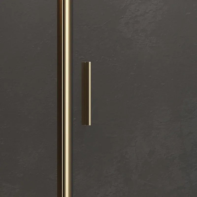 Kamalu - Box doccia angolare 70x100 oro opaco scorrevole | KE-4000G