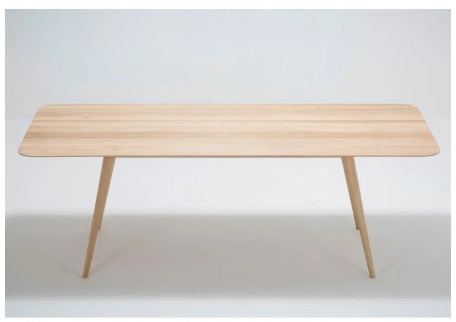 Tavolo da pranzo in legno massiccio di quercia , 220 x 90 cm Stafa - Gazzda