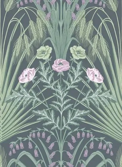 Tapete Bluebell von Cole and Son - Green and Charcoal