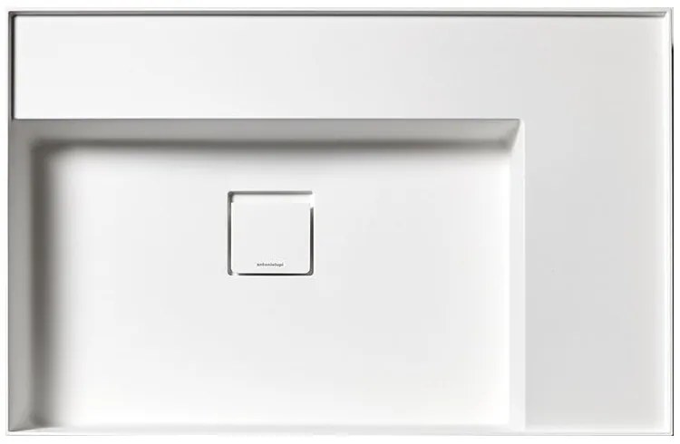 Antonio Lupi Graffiom72 Lavabo Da Appoggio 72x47 H 13 Cm Con Piletta A Scarico Libero In Flumood Bianco