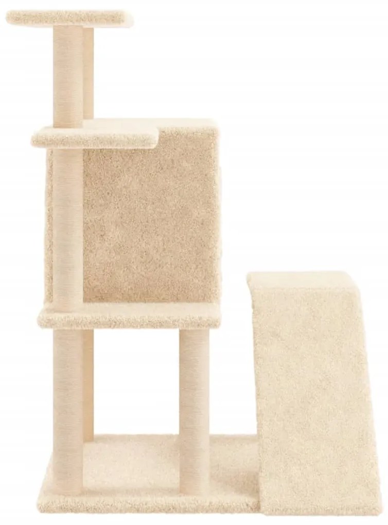 Albero per gatti con tiragraffi in sisal crema 97 cm