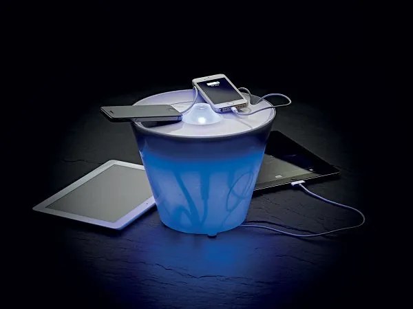 Multipot+ 3.000k(onwhitecolor) 280 lumen 3,6w cri90 bianco lucido  touch dimmer - rgb - usb charger