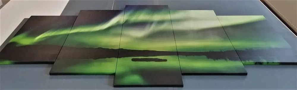 Quadri 5 pezzi – Aurora boreale