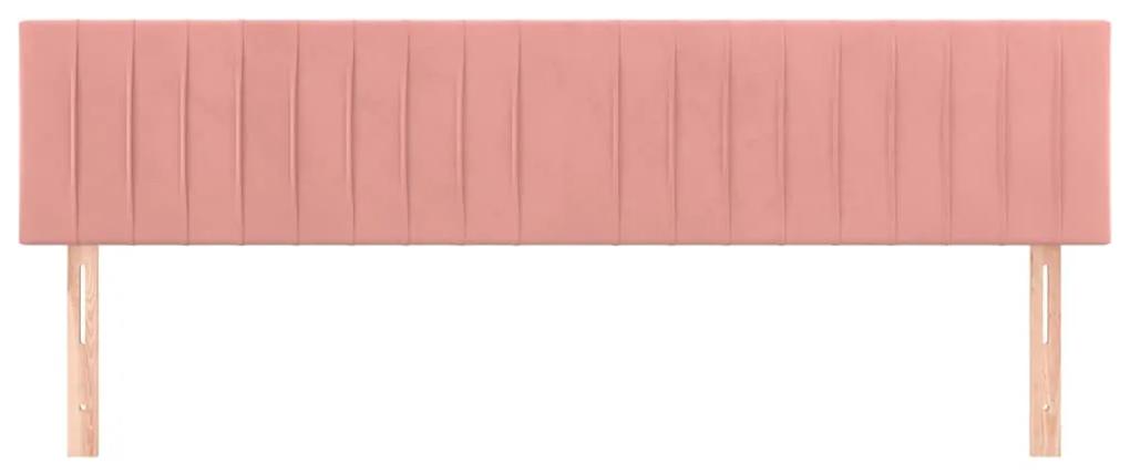 Testiera 2 pz rosa 90x5x78/88 cm in velluto
