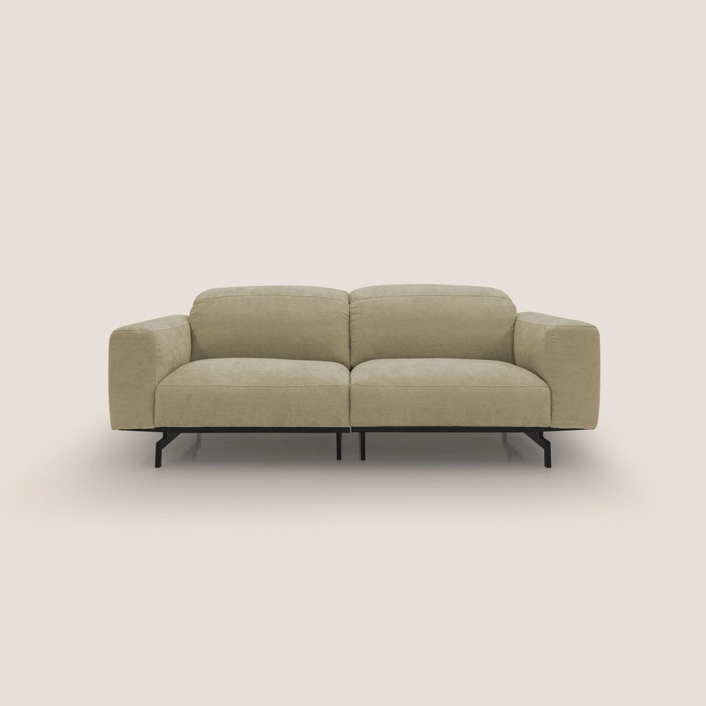 Sakura divano in piuma d'oca modulare componibile in morbido tessuto fiammato impermeabile T14 beige
