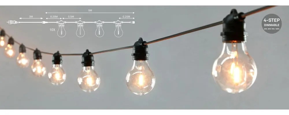 Catena luminosa numero lampadine 10 pz lunghezza totale 500 cm Link – Markslöjd