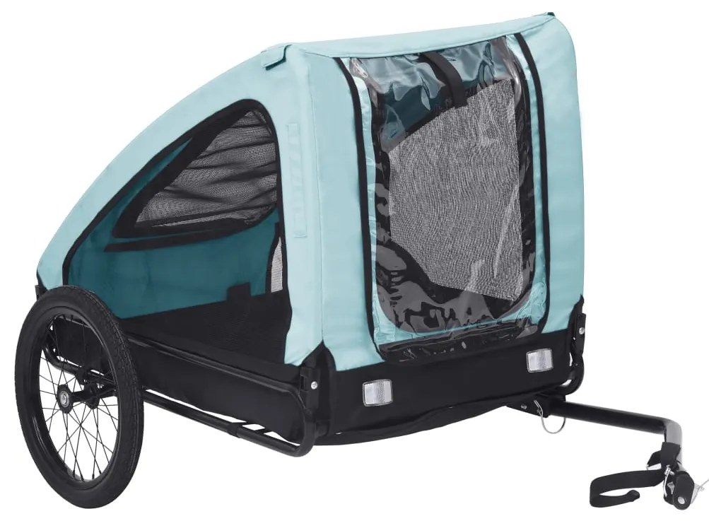 Rimorchio Da Bici Per Animali Domestici Blu E Nero /