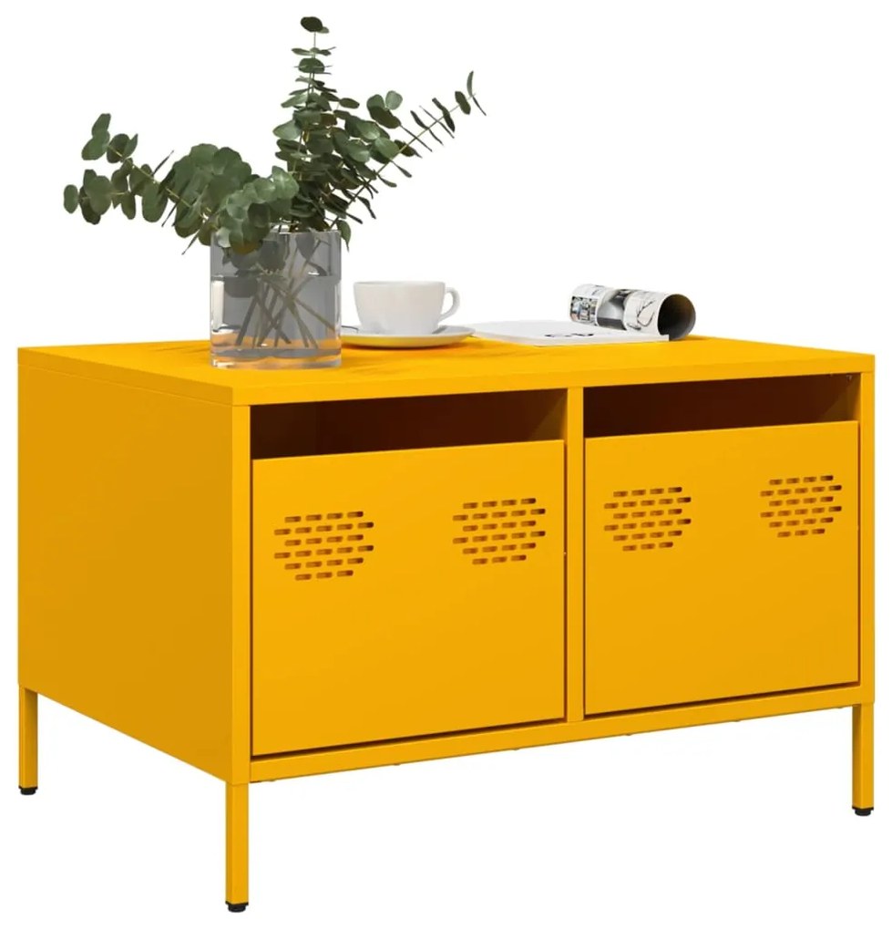 Mobile tv giallo senape 68x50x43,5 cm acciaio laminato a freddo