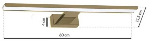 Illuminazione LED per specchio da bagno SHINE LED/13,8W/230V 60 cm IP44 ottone