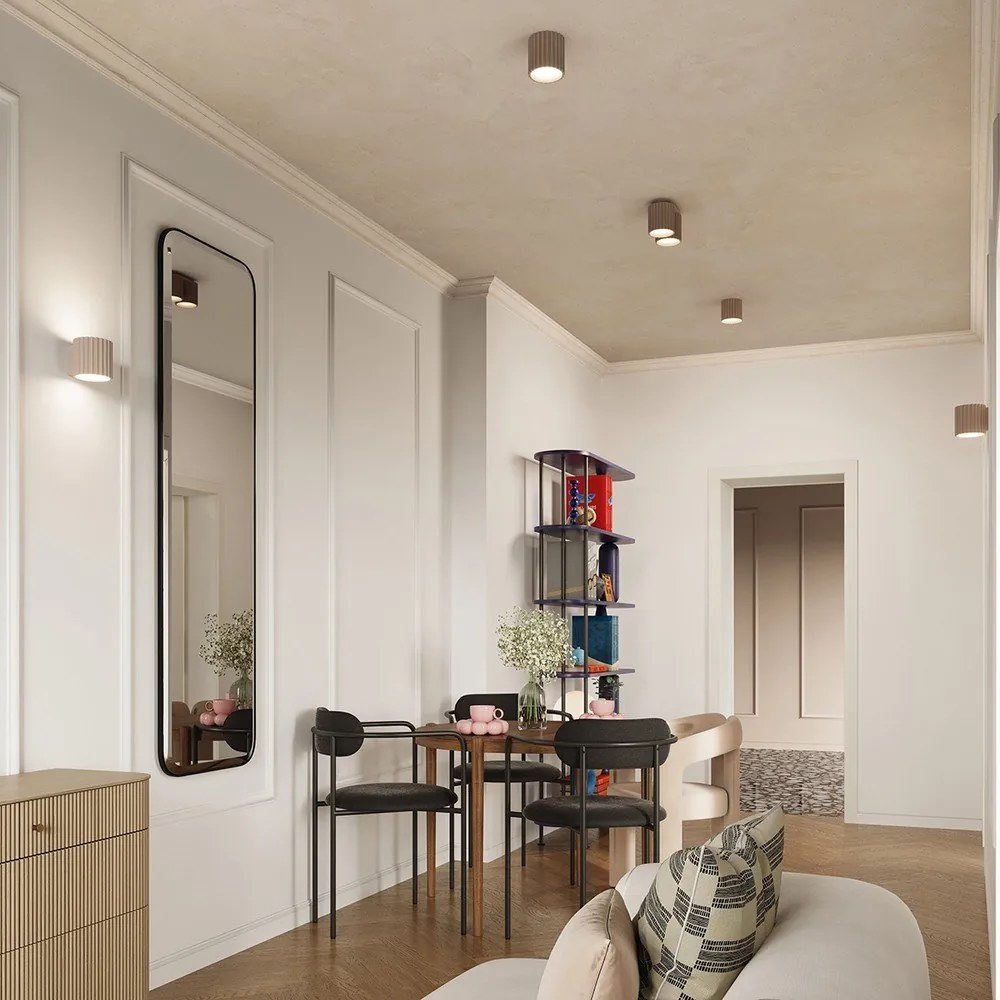 Lampada da parete grigio tortora ø 10 cm Zora – Sollux