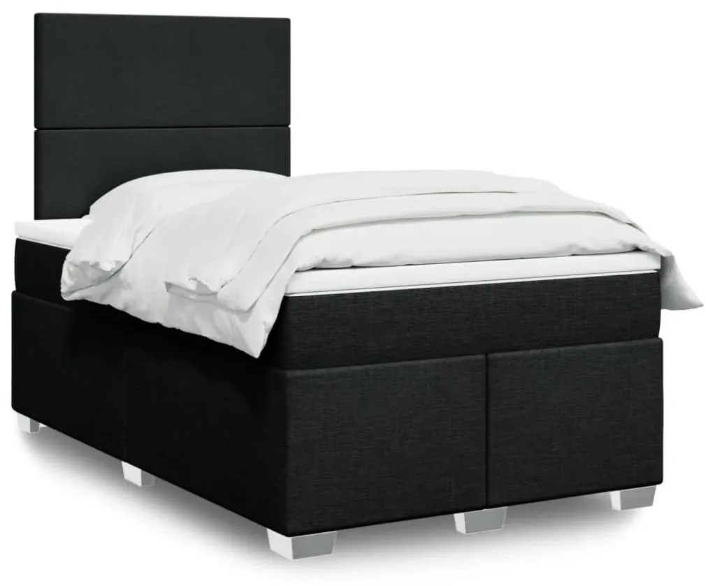 Giroletto A Molle Con Materasso Nero 120x200 Cm İn Tessuto /