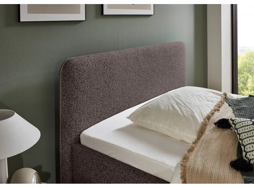 Letto matrimoniale imbottito color antracite con contenitore con rete inclusa 180x200 cm Primo – Meise Möbel