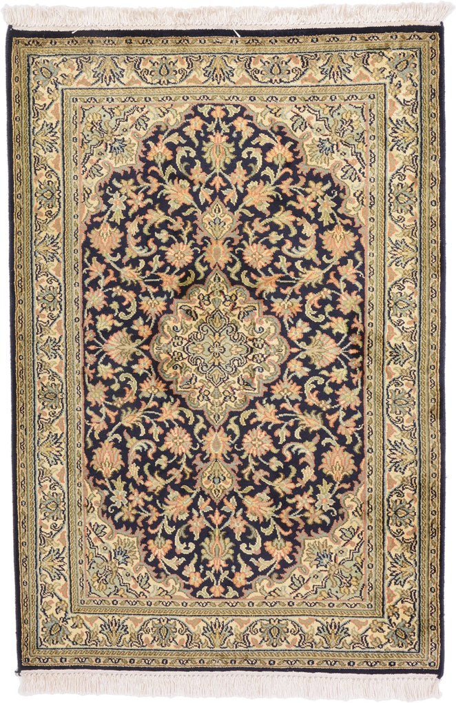 Cashmere Silk Tappeto 70 x 100 (Indian) Annodato A Mano