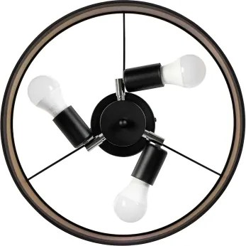 Plafoniera da soffitto ALBA 3xE27/15W/230V Ø 40 cm nero/marrone