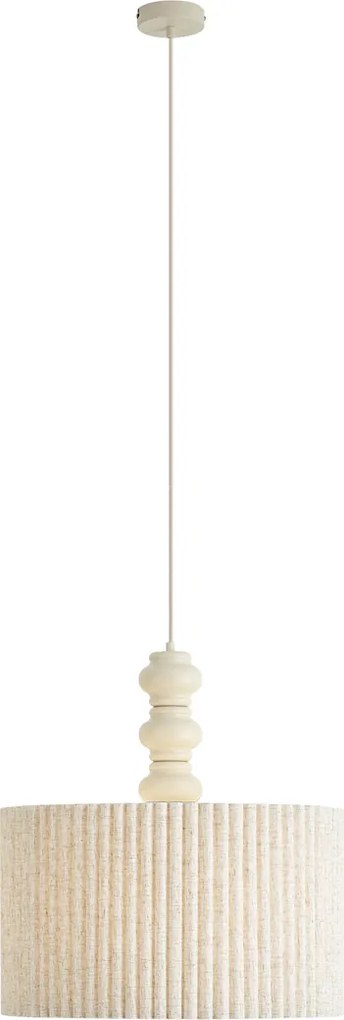 Lampada a sospensione Japandi beige con paralume in lino 50cm - Fedde