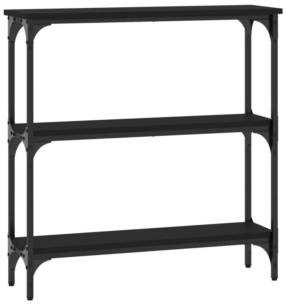 Tavolino consolle nero 75x22,5x75 cm in legno multistrato