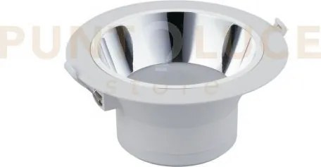 Incasso led mack bianco e cromo 20w 2500lm 4000k 19x9,1cm