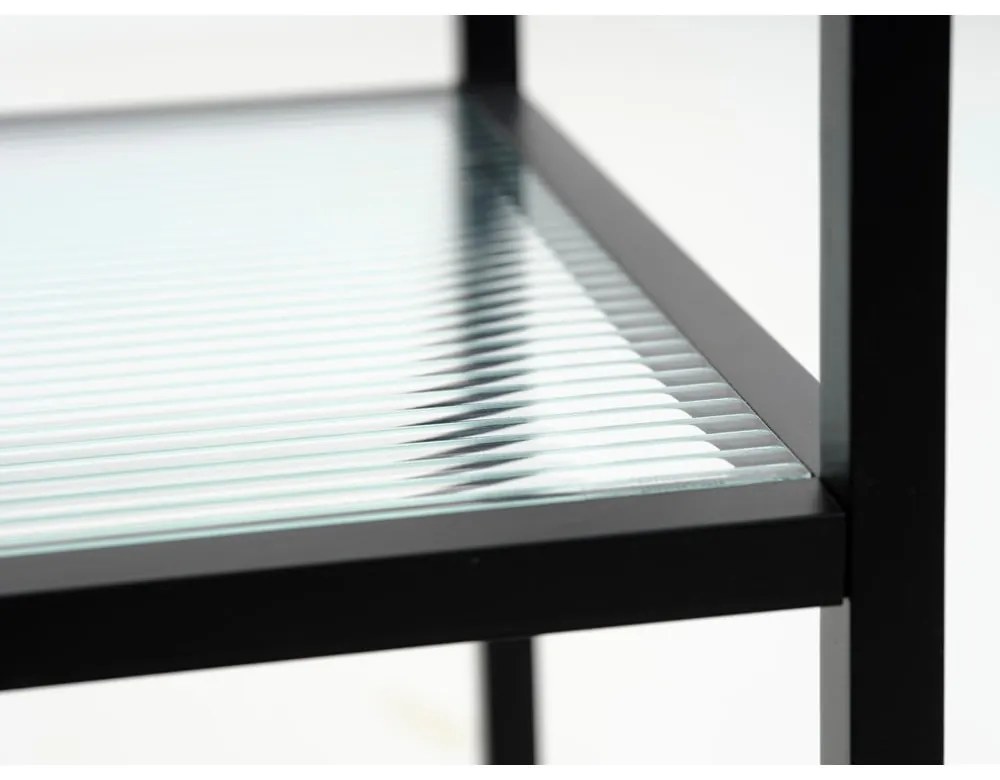 Tavolo da portata in vetro su ruote 42x70 cm Bronco - Unique Furniture